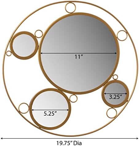 Uniquewise 1975-Inch Gold Frame Mirror with 4 Glass Balls