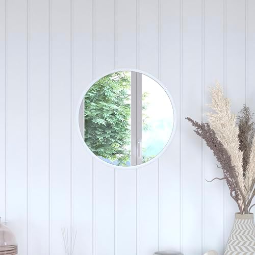 Flash Furniture Julianne Large Round Wall Mirror - Silver Circle 16 Inch