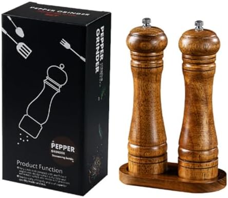 LETSKAB 2 Piece Adjustable Wooden Salt Pepper Mill Set