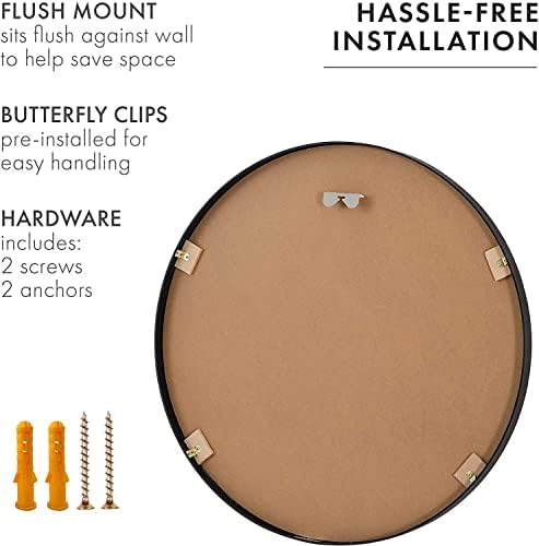 SHERBECK 32 Black Round Wall Mirror