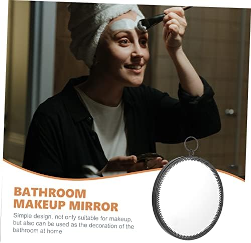 BUGUUYO Round Black Metal Wall Mirror for Bathroom