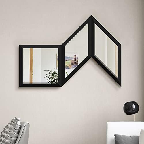 H-A 10x10 Inch Wall Mirror Set of 3 Black