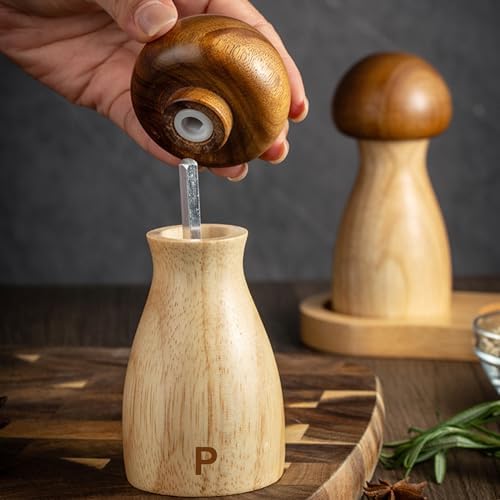 AUDAMI Wooden Salt Pepper Grinder Set 2 Pack
