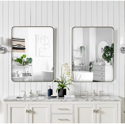 30x40 Inch Black Metal Framed Wall Mirror