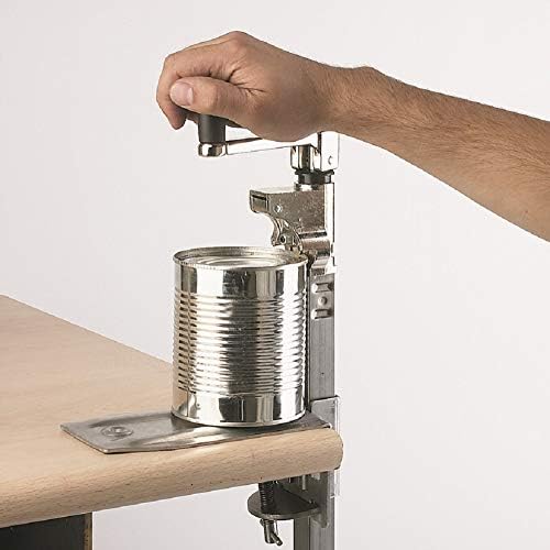 BOJ Commercial Grade Manual Can Opener with Angled Bar 19 Inch Table Mount