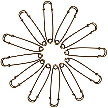 50 Pcs Heavy Duty Large Safety Pins in Brown