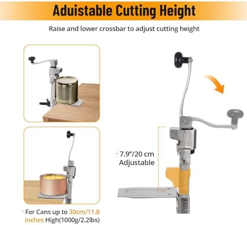MilleLoom Heavy Duty Manual Can Opener with 3 Blades