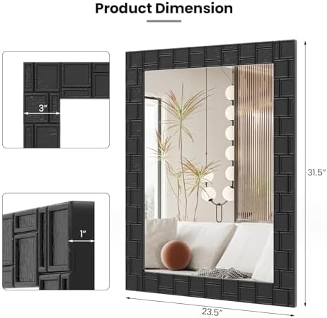 Tangkula Wood Framed Wall Mirror 315x235