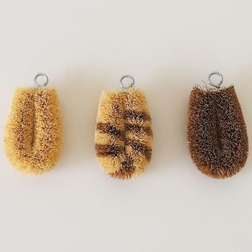 Natural Palm Mini Tawashi Brush - White - Premium Coconut Fiber