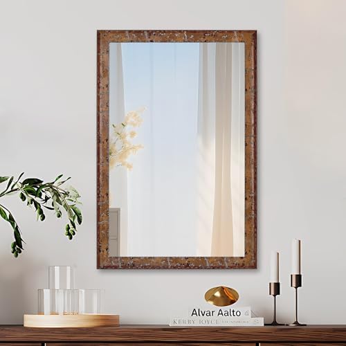 CULER Rustic Wood Wall Mirror 20x30 Inch