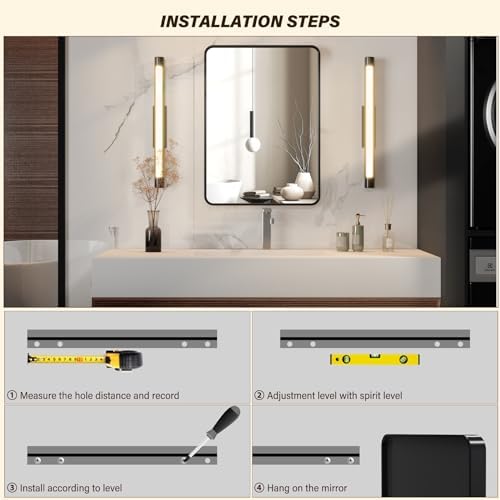 GAOMON 28x40 Inch Bathroom Mirror Metal Frame