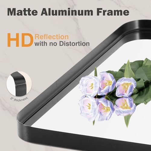 22x30 Black Vanity Mirror with Anti-Rust Frame