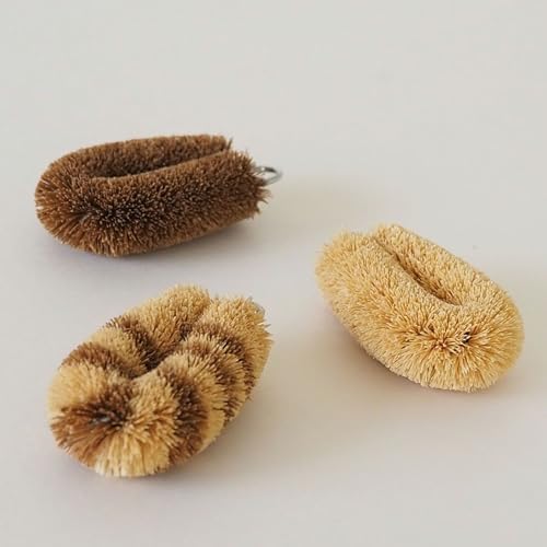 Natural Palm Mini Tawashi Brush - White - Premium Coconut Fiber