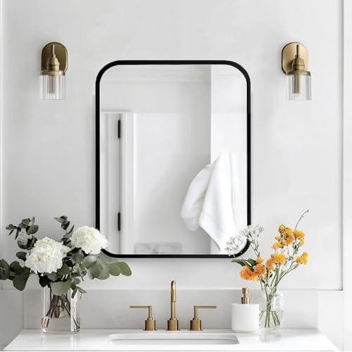 Sunniry 18x22 Inch Black Bathroom Mirror