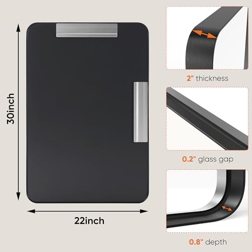 22x30 Black Vanity Mirror with Anti-Rust Frame