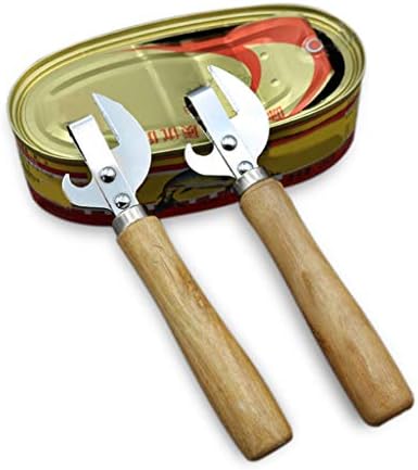 Wooden Handle Can Opener with Stainless Steel Blade