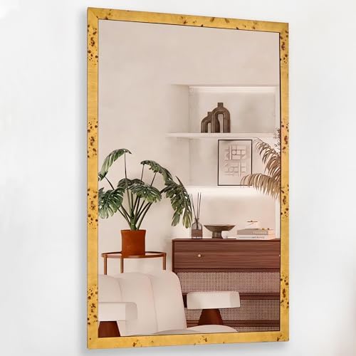 DUQIMO Rustic Wood Framed Vanity Mirror 20x30 Inch 1