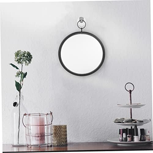 WESIEVYA Round Black Hanging Wall Mirror