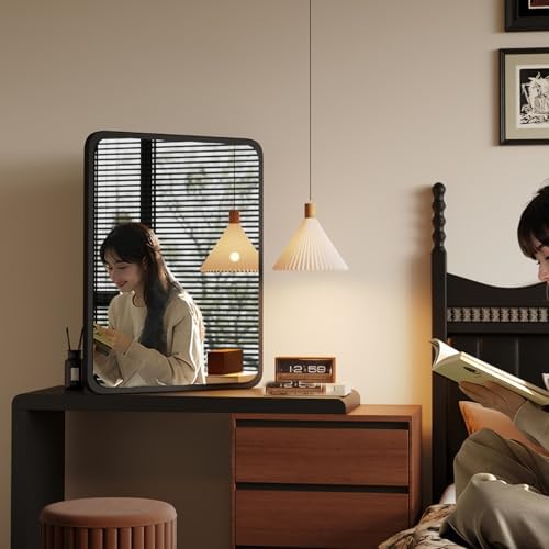 LXP Makeup Mirror with Wooden Frame 40x60cm Wall Mounted