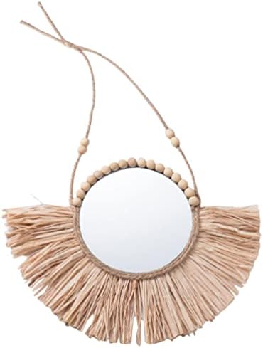 Beavorty Vintage Rattan Round Wall Mirror 1