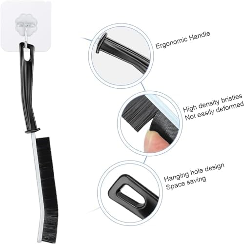 5 Pcs Crevice Cleaning Brush Hard Bristle Black Multifunctional Gap Tool
