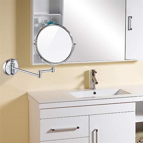 Bleslin 8 Inch Brass Magnifying Double Sided Vanity Mirror