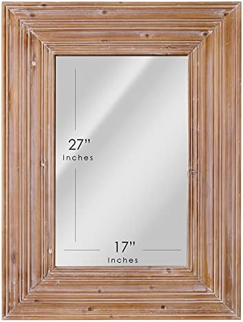 Head West Natural Whitewash Wood Accent Mirror - 30 x 40