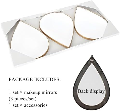 Teardrop Shape Framed Hanging Mirror Gold
