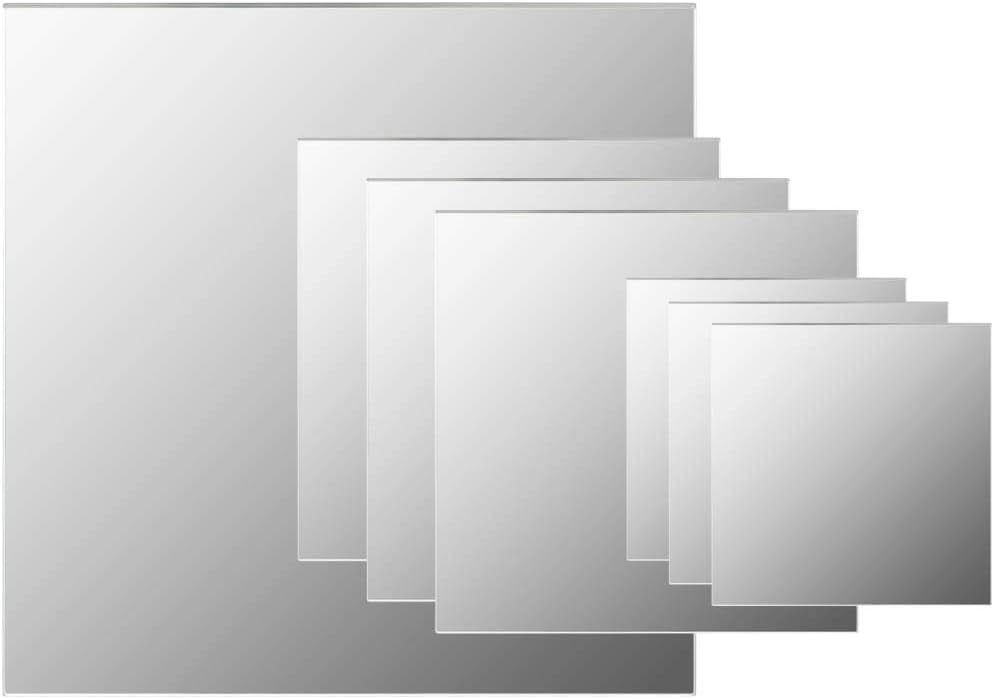 7 Piece Square Glass Mirror Set for Home Decor
