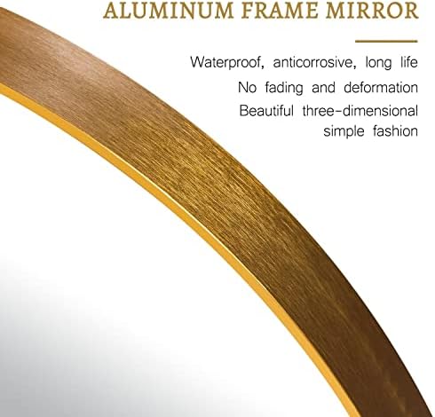 NeuType 24 Inch Round Wall Mirror with Aluminum Frame