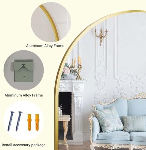 GAOMON Modern Gold Arch Wall Mirror 1
