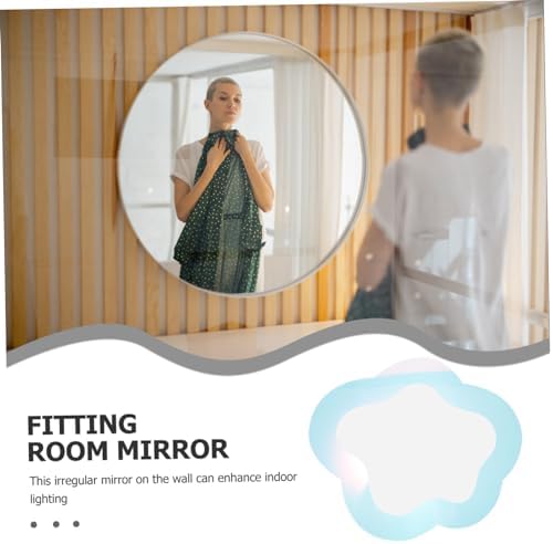 Modern Pink Wavy Cloud Shape Wall Mirror