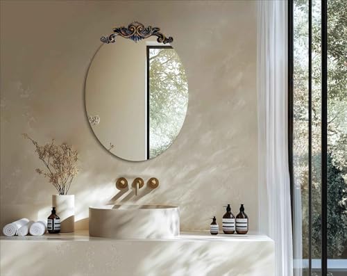 Artloge Baroque Mirror 32x24 Inches Sleek Silver