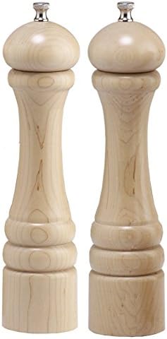 Chef Specialties 10 Inch Pepper Salt Mill Set - Natural - Made in USA 1