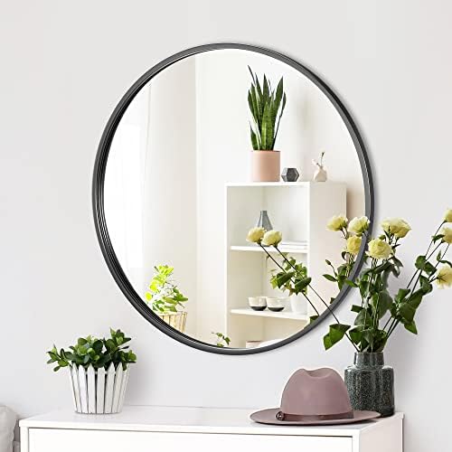 SUPER DEAL 24 Inch Round Mirror with Metal Frame