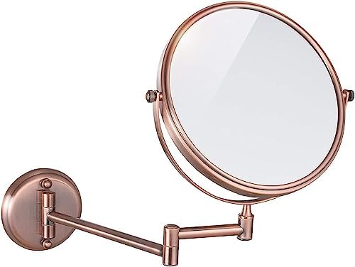 Bleslin Wall-Mounted Makeup Mirror with 3X Magnification Pink Gold 1