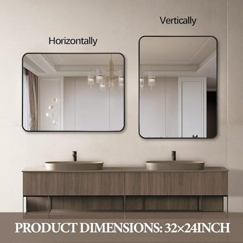 AiStarlink Wall Mount Mirror 24x36 Rectangle Metal Frame