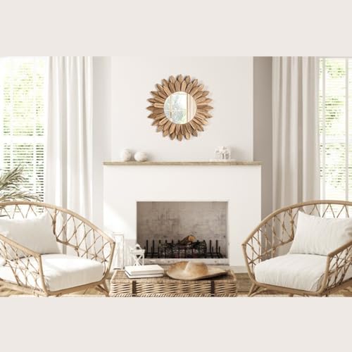 ILIEMOC Wood Frame Bohemian Wall Mirror