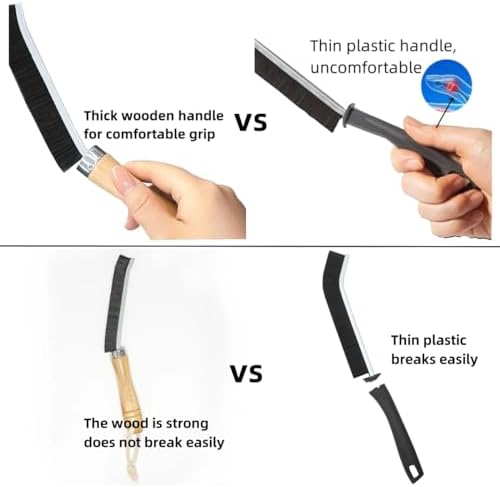 Hobekoee Wooden Handle Crevice Cleaning Brush Set of 4