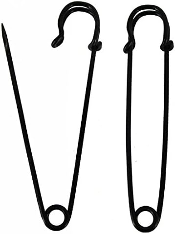 10pcs Black Safety Pins 4 Inch Heavy Duty Stainless Steel