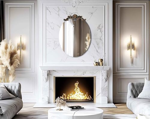 Artloge Baroque Mirror 32x24 Inches Sleek Silver