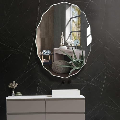 TZUFA Frameless Wavy Bathroom Mirror 36x46cm