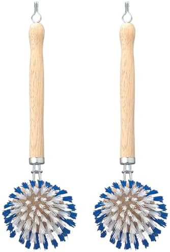 HIC Kitchen Dish Washing Vegetable Scrub Brush Set of 2