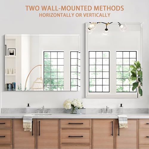Frameless Mirror 12x20in Wall Mount Shatterproof Polished Edge