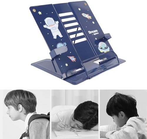 GOWENIC Book Stand with Cute Astronaut Pattern