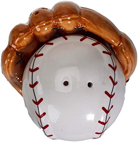 Pacific Giftware Baseball and Gloves Ceramic Shaker Set 1