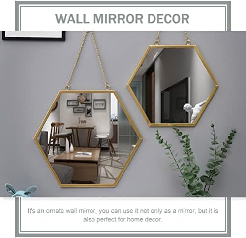 ULTNICE Round Antique Metal Glass Wall Mirror
