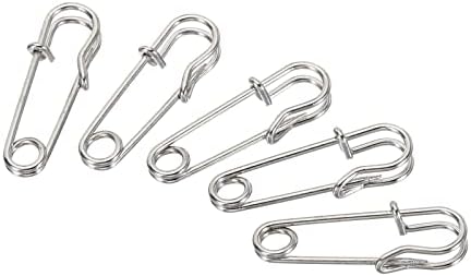MECCANIXITY Safety Pins 106 Inch Large Metal Silver Tone 20Pcs
