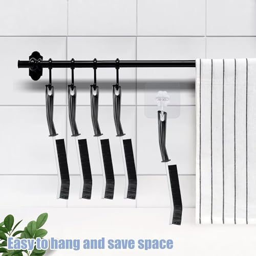 5 Pcs Crevice Cleaning Brush Hard Bristle Black Multifunctional Gap Tool