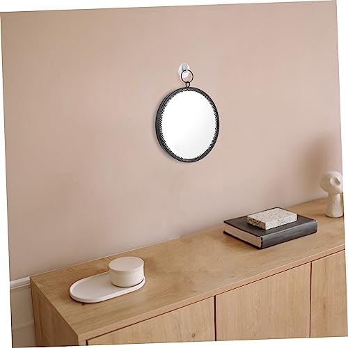 WOONEKY Lighted Round Vanity Mirror Wall Circle Hanging Makeup Mirror